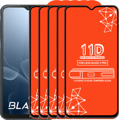 Qyist Edge To Edge Tempered Glass for Lava Blaze 2 Pro(Pack of 5)
