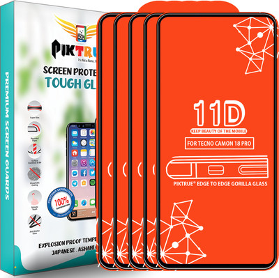PikTrue Edge To Edge Tempered Glass for Tecno Camon 18 Pro(Pack of 5)