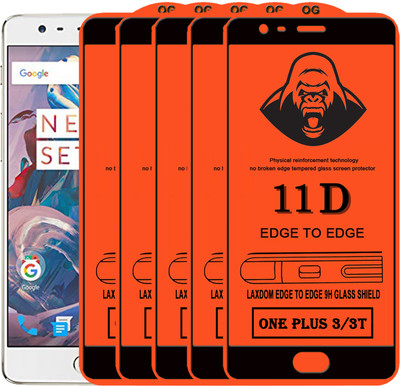 Laxdom Edge To Edge Tempered Glass for OnePlus 3(Pack of 5)