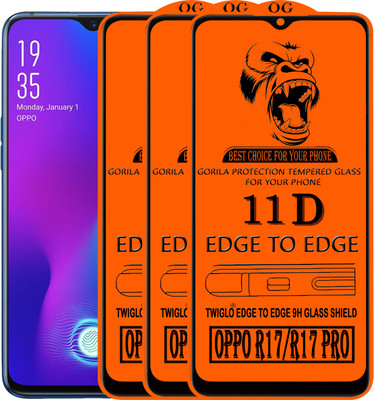 TWIGLO Edge To Edge Tempered Glass for OPPO R17(Pack of 3)
