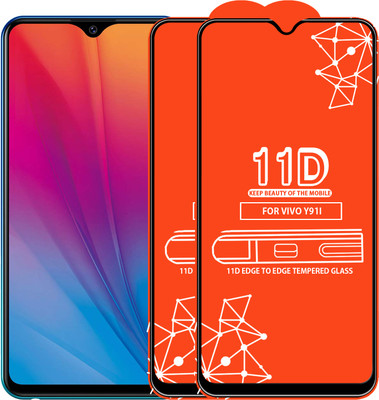 Qyist Edge To Edge Tempered Glass for Vivo Y91I(Pack of 2)