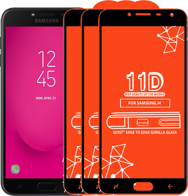 Qyist Edge To Edge Tempered Glass for Samsung Galaxy J4(Pack of 3)