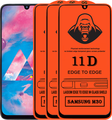 Laxdom Edge To Edge Tempered Glass for SAMSUNG GALAXY M30(Pack of 3)