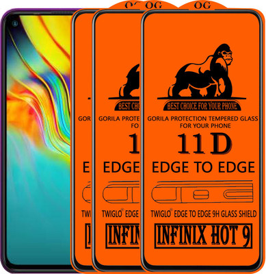 TWIGLO Edge To Edge Tempered Glass for INFINIX HOT 9(Pack of 3)
