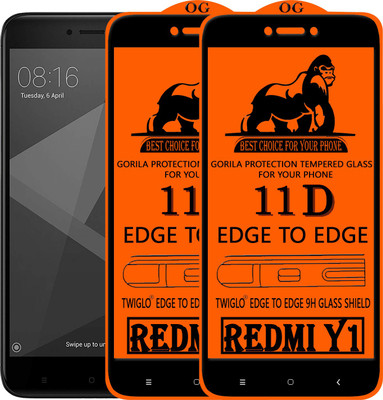 TWIGLO Edge To Edge Tempered Glass for Mi Redmi Y1(Pack of 2)