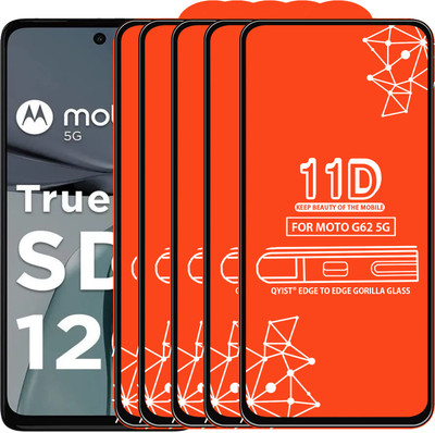 Qyist Edge To Edge Tempered Glass for Moto G62 5G(Pack of 5)
