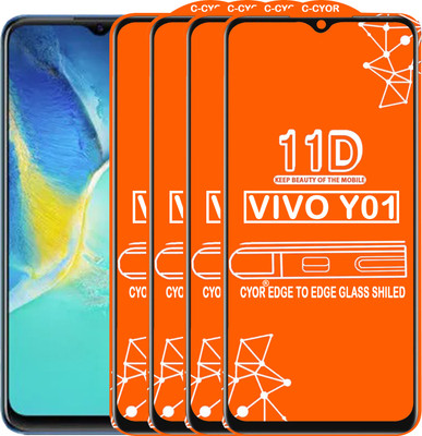 CYOR Edge To Edge Tempered Glass for VIVO Y01(Pack of 4)