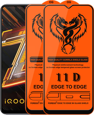 Forego Edge To Edge Tempered Glass for IQOO Z3 5G(Pack of 2)