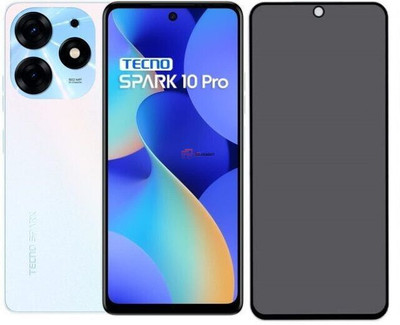 S R WORLD Edge To Edge Tempered Glass for Tecno Spark 10 Pro, DelhiGear Glass, Privacy Screen Protector, Privacy Tempered Glass, Screen Guard, Mobile Glass(Pack of 1)