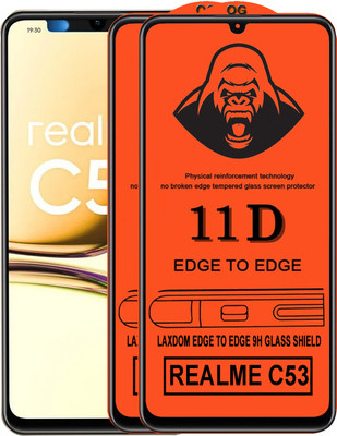 Laxdom Edge To Edge Tempered Glass for REALME C53(Pack of 2)
