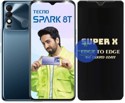 Crunk Edge To Edge Tempered Glass for Tecno Spark 8T, Super X Edge Glass, Super X Tempered Glass, Super X Screen Protector(Pack of 1)