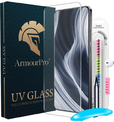 ArmourPro Edge To Edge Tempered Glass for Vivo X200 Pro 5G, Vivo X200 Pro, UV Glue Tempered Glass with Cable Protector(Pack of 1)