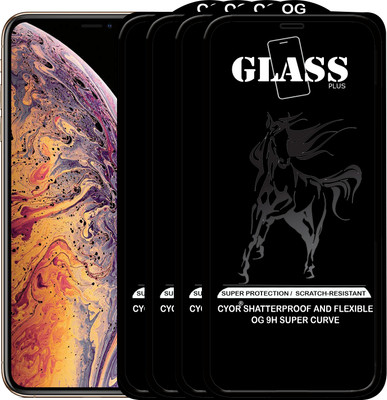 CYOR Edge To Edge Tempered Glass for Apple iPhone XS(Pack of 4)