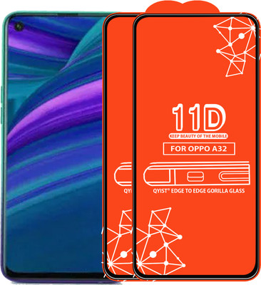 Qyist Edge To Edge Tempered Glass for Oppo A32(Pack of 2)