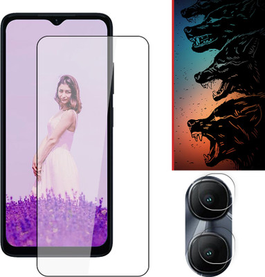 SOMTONE Edge To Edge Tempered Glass for itel A90 Limited 4G Tempered Glass Screen Protector | Anti-Scratch | Edge to Edge Full Coverage | 9H Hardness ( 1 FRONT SCREEN GUARD + 1 CAMERA LENS PROTECTOR + 1 FREE BACK EMBOSSED SKIN026 )(Pack of 1)