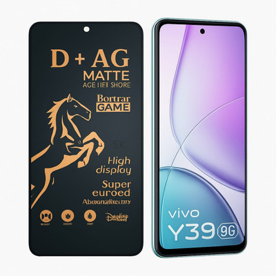SKmobile Edge To Edge Tempered Glass for vivo Y39 5G D+ AG Matte Tempered Glass Screen Protector Guard Anti Fingerprint Gaming Special With Camera Cut (iQOO Z10x - 6.68 Inch)(Pack of 1)