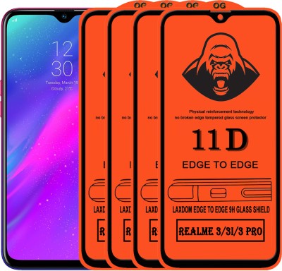 Laxdom Edge To Edge Tempered Glass for REALME 3 PRO(Pack of 4)
