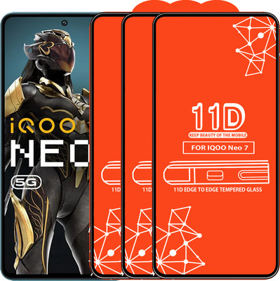 Roxel Edge To Edge Tempered Glass for Iqoo Neo 7(Pack of 3)