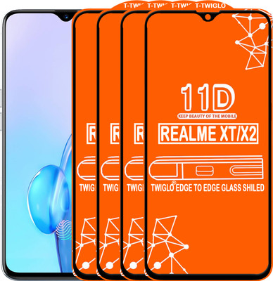 TWIGLO Edge To Edge Tempered Glass for REALME X2(Pack of 4)