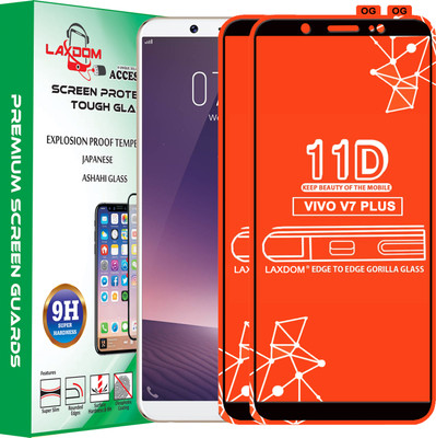 Laxdom Edge To Edge Tempered Glass for VIVO V7 Plus(Pack of 2)