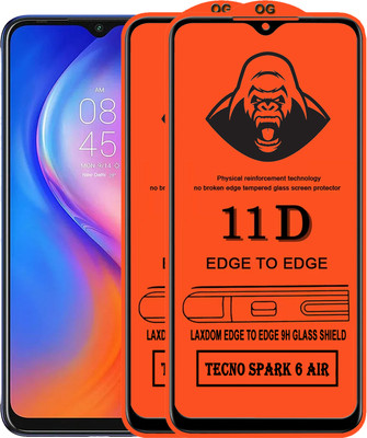 Laxdom Edge To Edge Tempered Glass for TECNO SPARK 6 AIR(Pack of 2)