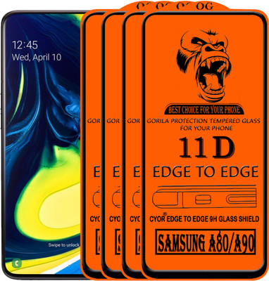 CYOR Edge To Edge Tempered Glass for SAMSUNG A80(Pack of 4)