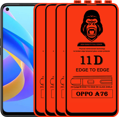 Rofix star Edge To Edge Tempered Glass for OPPO A76(Pack of 4)