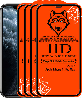 DeepzHub Edge To Edge Tempered Glass for iPhone 11 Pro Max(Pack of 4)