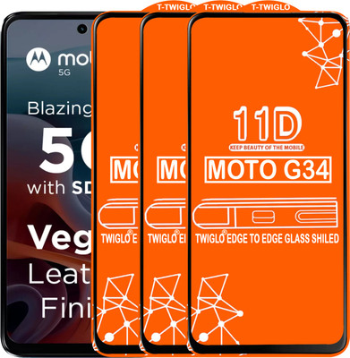 Flipkart SmartBuy Edge To Edge Tempered Glass for MOTO G34(Pack of 3)