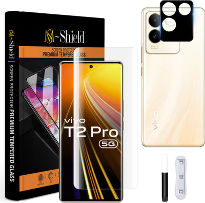 MS-Shield Edge To Edge Tempered Glass for Vivo T2 Pro 5G, With Camera Lens Protector(Pack of 1)