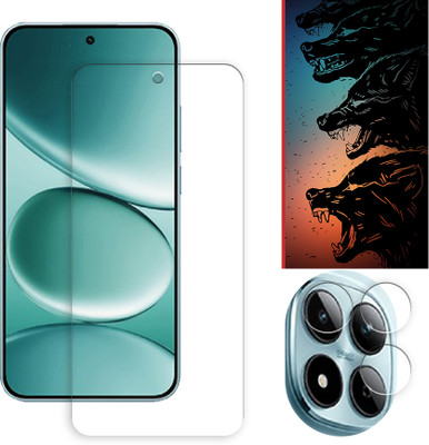 SOMTONE Edge To Edge Tempered Glass for Xiaomi Redmi Note 15 Pro 5G Tempered Glass Screen Protector | Anti-Scratch | Edge to Edge Full Coverage | 9H Hardness ( 1 FRONT SCREEN GUARD + 1 CAMERA LENS PROTECTOR + 1 FREE BACK EMBOSSED SKIN061 )(Pack of 1)