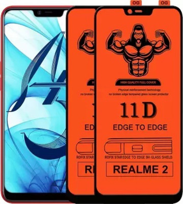 1DOLLAR Edge To Edge Tempered Glass for Realme 2(Pack of 2)