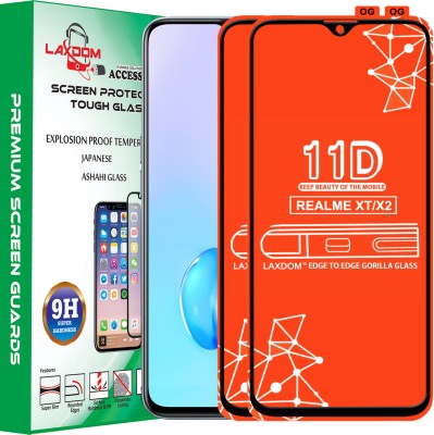 Laxdom Edge To Edge Tempered Glass for REALME X2(Pack of 2)