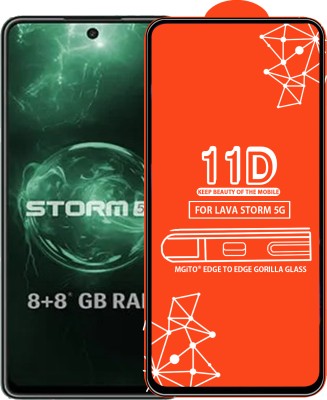 MGito Edge To Edge Tempered Glass for Designer For Lava Storm 5G(Pack of 1)