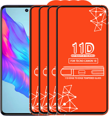 Roxel Edge To Edge Tempered Glass for Tecno Camon 18(Pack of 4)