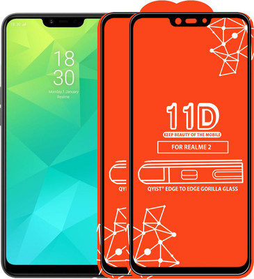 Qyist Edge To Edge Tempered Glass for Realme 2(Pack of 2)