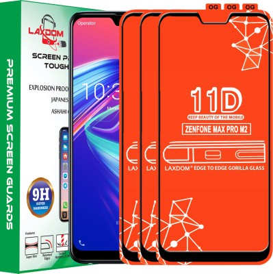 Laxdom Edge To Edge Tempered Glass for Asus Zenfone Max Pro M2(Pack of 3)