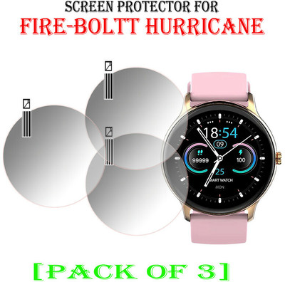 YCHROZE Edge To Edge Tempered Glass for Fire Boltt Hurricane(Pack of 3)