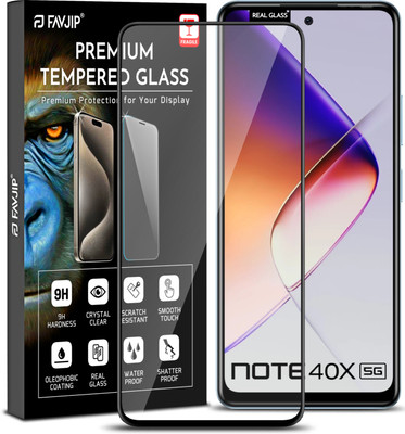 FAVJIP Edge To Edge Tempered Glass for Infinix Note 40x 5G, Infinix Note 40x, Screen Guard Protector with Easy Installation Kit(Pack of 1)