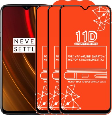 MGito Edge To Edge Tempered Glass for FOR ONEPLUS 7, OnePlus 6T, INFINIX SMART 3 PLUS, OPPO K1, Realme XT, REALME X2(Pack of 3)