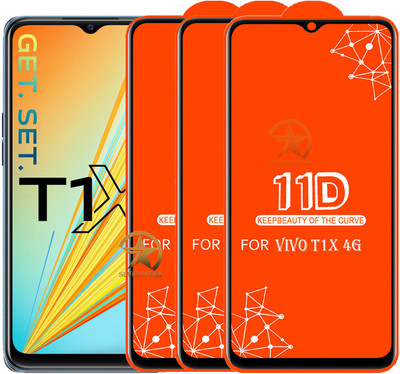 SEVEN7STAR Edge To Edge Tempered Glass for VIVO T1X 4G(Pack of 3)