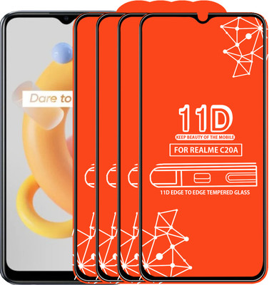 Roxel Edge To Edge Tempered Glass for Realme C20A(Pack of 4)