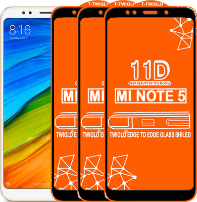 TWIGLO Edge To Edge Tempered Glass for Mi Redmi Note 5(Pack of 3)