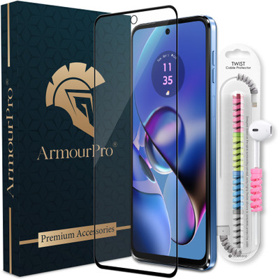 ArmourPro Edge To Edge Tempered Glass for MOTOROLA G54 5G, Motorola G54, Moto G54 5G, Moto G54, OG Tempered Glass with Cable Protector(Pack of 1)