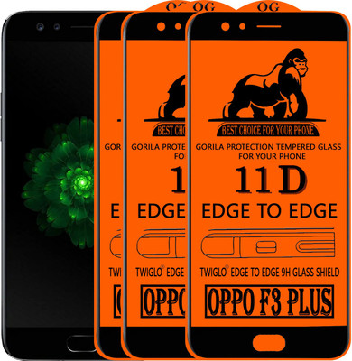 TWIGLO Edge To Edge Tempered Glass for OPPO F3 PLUS(Pack of 3)