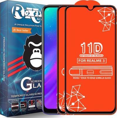 Roxel Edge To Edge Tempered Glass for Realme 3(Pack of 2)