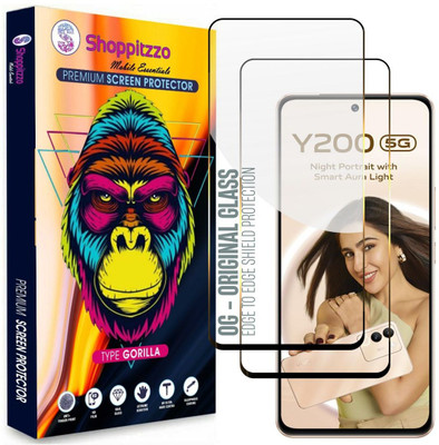 Shoppitzzo Edge To Edge Tempered Glass for vivo Y200 5G (6.67 Inch)**NeoShield**Millitary Grade-Anti Explosion-Tempered Glass/Full Screen Coverage-Edge to Edge/9H Hardness/With Easy Installation Kit(Pack of 2)