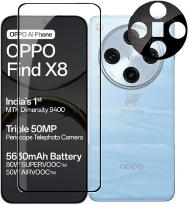WonReza Edge To Edge Tempered Glass for Oppo Find X8, Oppo Find X8 5G Tempered, with Camera Lens Protector(Pack of 1)