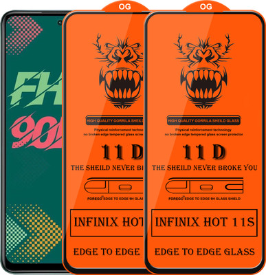 Forego Edge To Edge Tempered Glass for Infinix Hot 11s(Pack of 2)