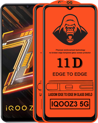 Laxdom Edge To Edge Tempered Glass for IQ00 Z3 5G(Pack of 2)